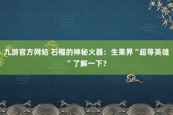 九游官方网站 石榴的神秘火器：生果界“超等英雄”了解一下？